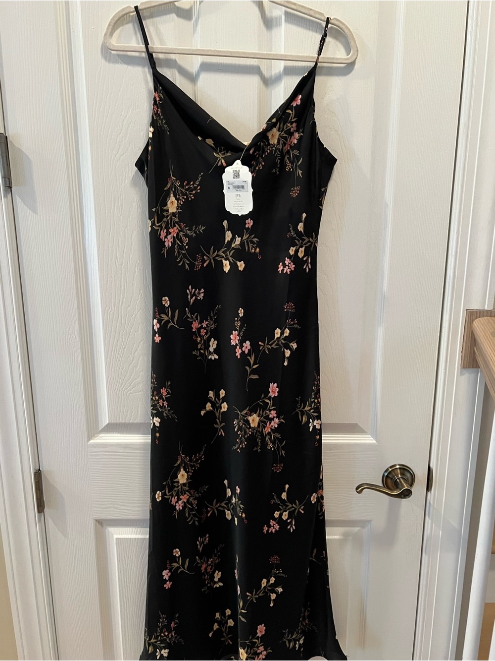 Altar'd State Black maxi Slip Dress with Pink & Green Floral Print boho prairie - Picture 2 of 6